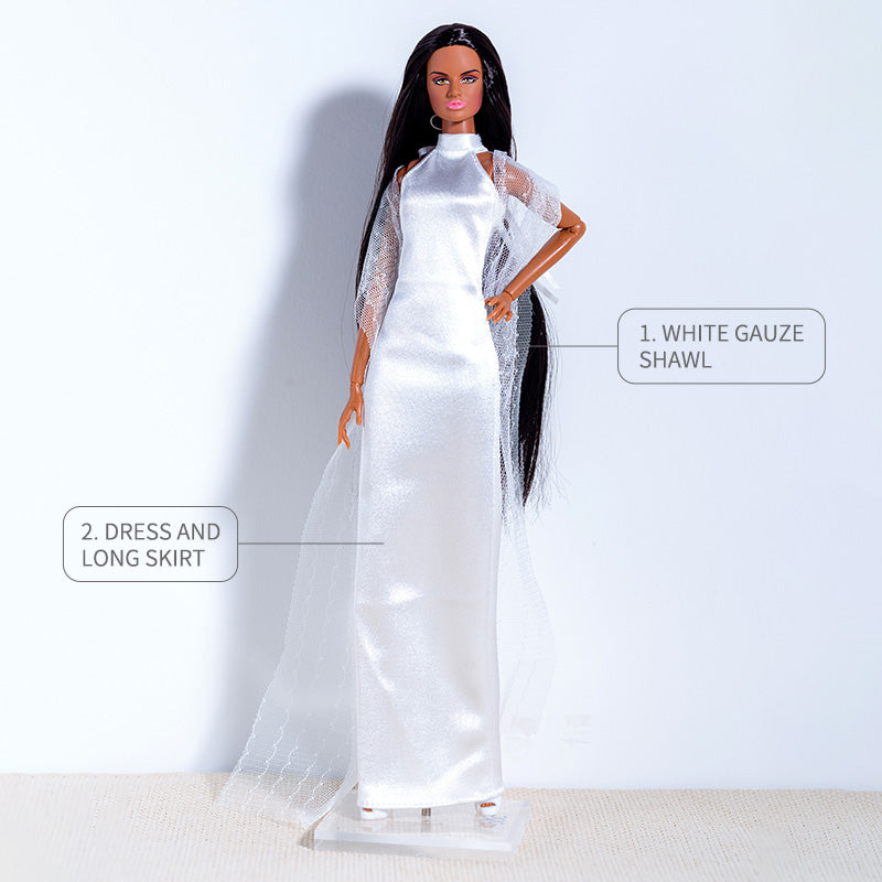 White Dress Collection Supermodel Doll Outfit