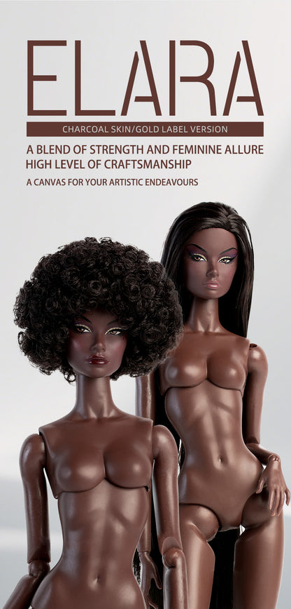 Charcoal Skin Tone Jointed ELARA Fashion Doll (Gold Label Edition)