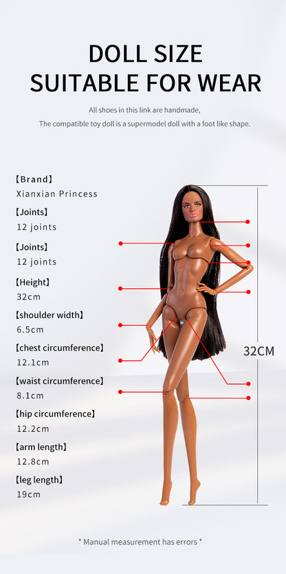 Supermodel Doll Plastic Shoes (4pcs different shoes for each color)