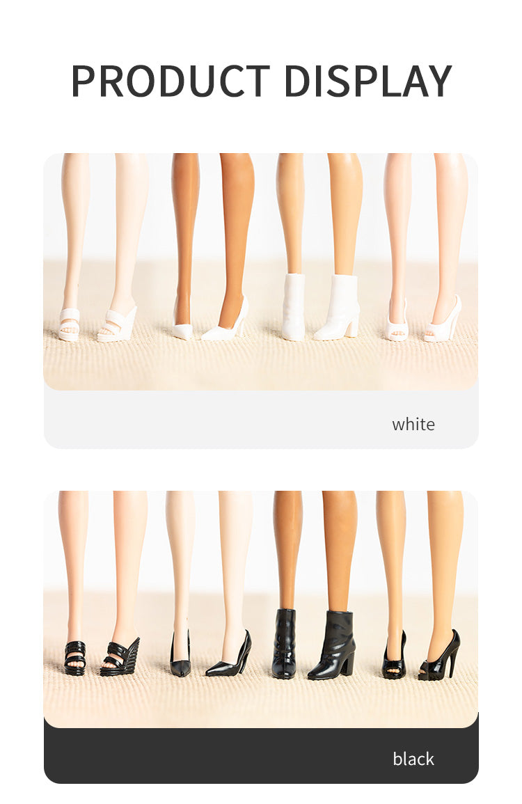 Supermodel Doll Plastic Shoes (4pcs different shoes for each color)