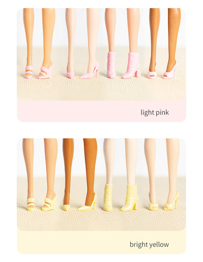 Supermodel Doll Plastic Shoes (4pcs different shoes for each color)