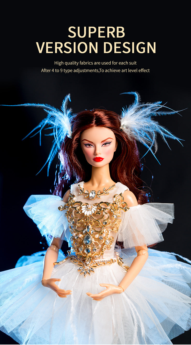 White Ballet Fairy Collection Supermodel Doll Gift Set