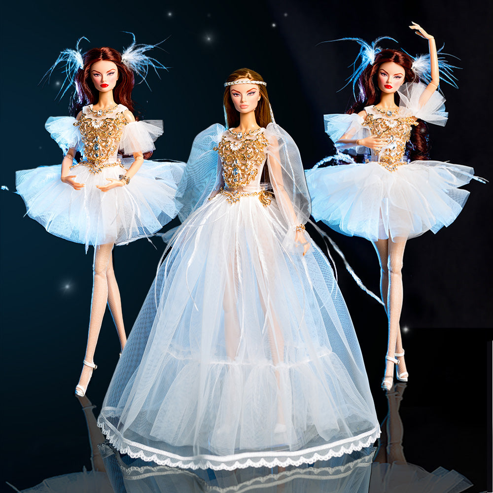 White Ballet Fairy Collection Supermodel Doll Gift Set