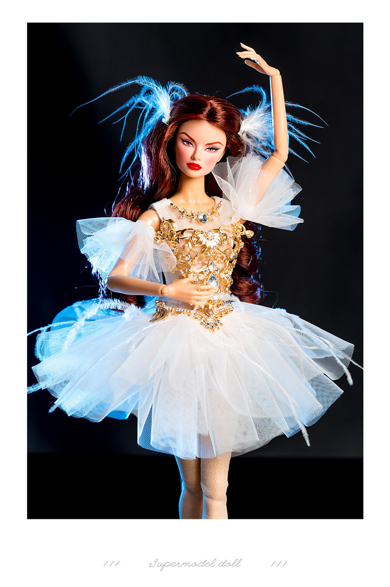 White Ballet Fairy Collection Supermodel Doll Gift Set