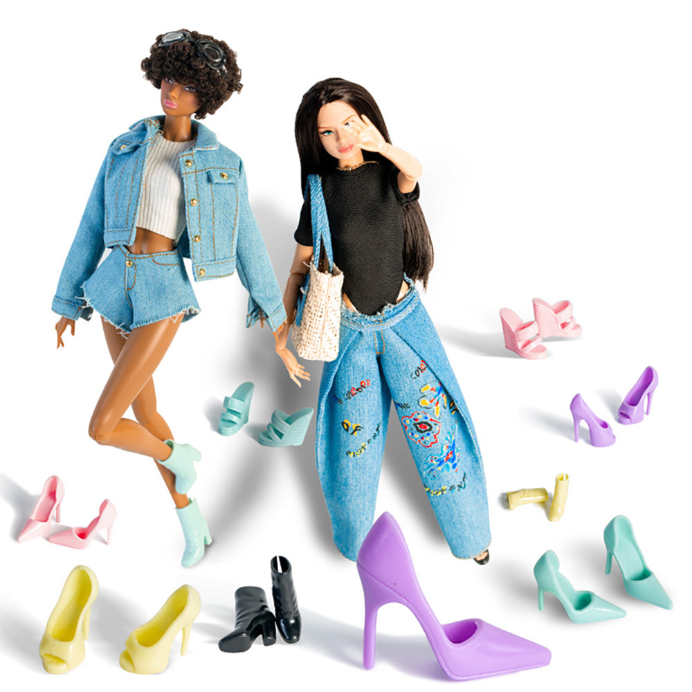 Supermodel Doll Plastic Shoes (4pcs different shoes for each color)