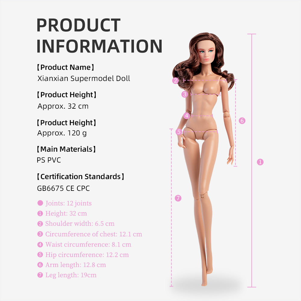Wheat Skin Tone Jointed TINA Fashion Doll (Gold Label Edition)