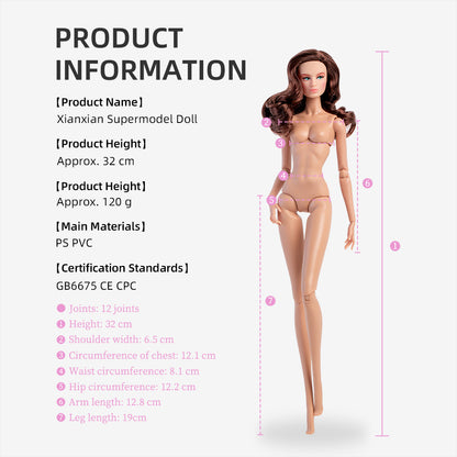 Wheat Skin Tone Jointed TINA Fashion Doll (Gold Label Edition)