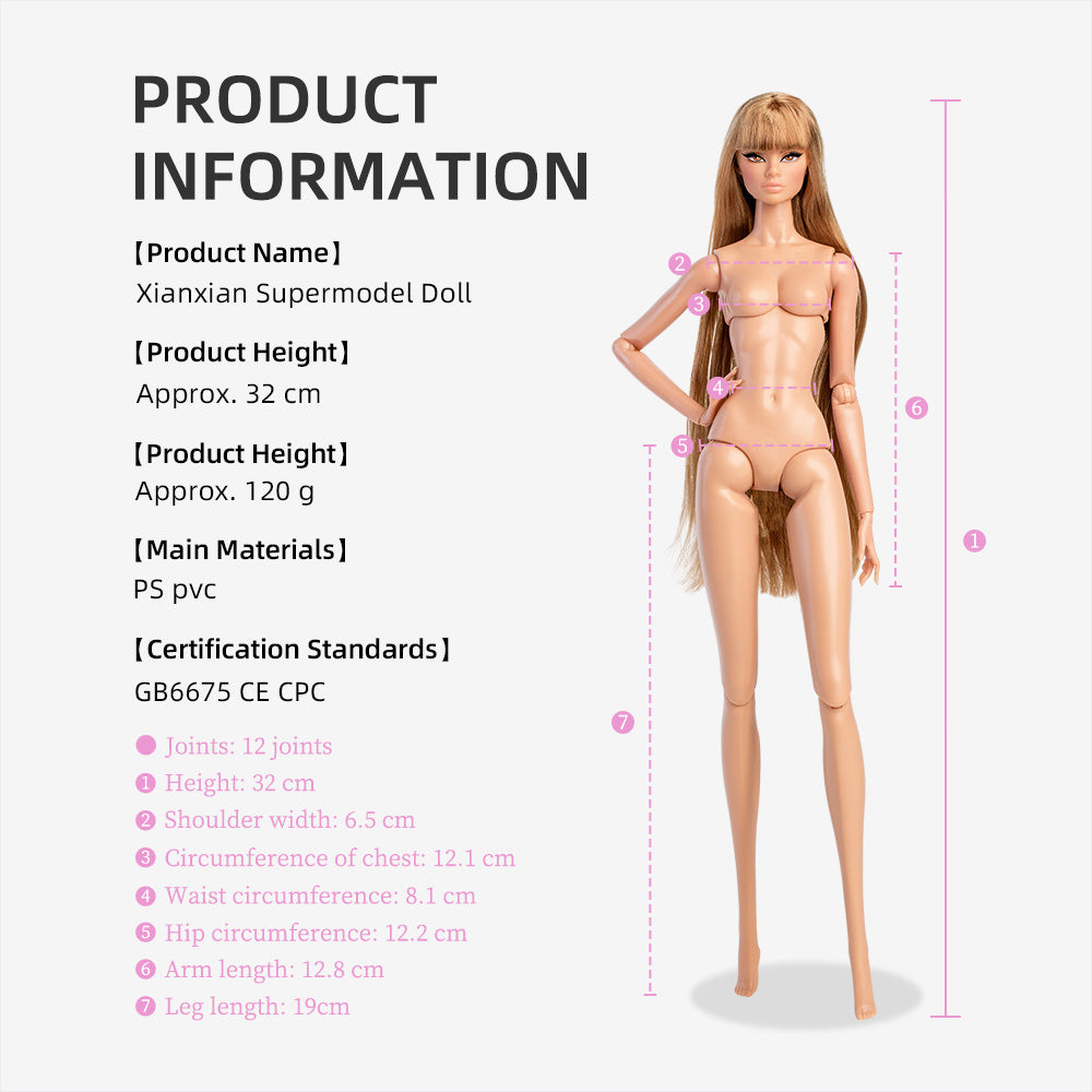 Wheat Skin Tone Jointed GALA Fashion Doll (Second Generation Gold Label Edition)