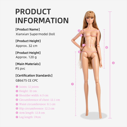 Wheat Skin Tone Jointed GALA Fashion Doll (Second Generation Gold Label Edition)