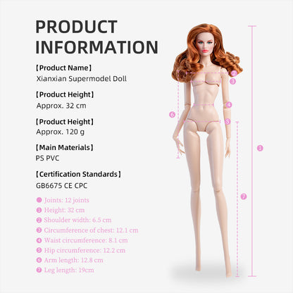 White Skin Tone Jointed TINA Fashion Doll (Gold Label Edition)