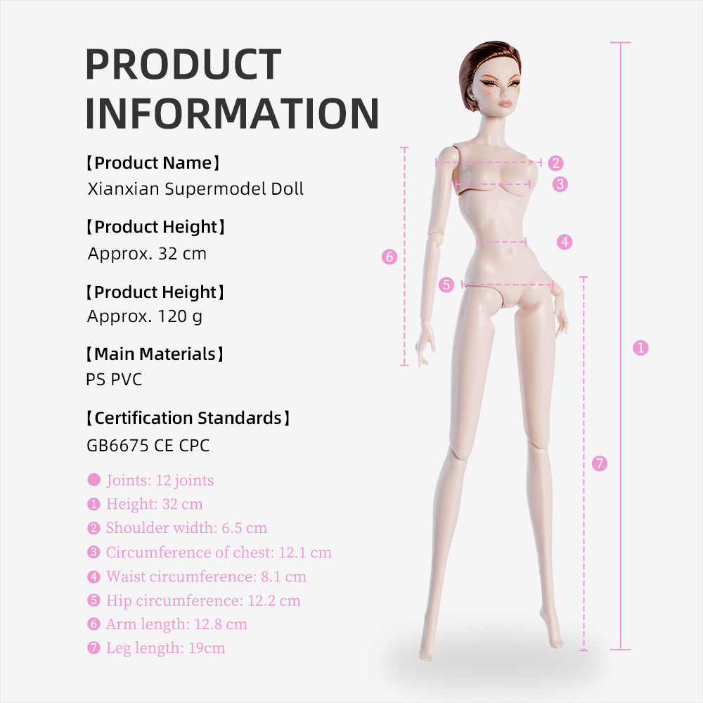 White Skin Tone Jointed ELARA Fashion Doll ( FR49 )