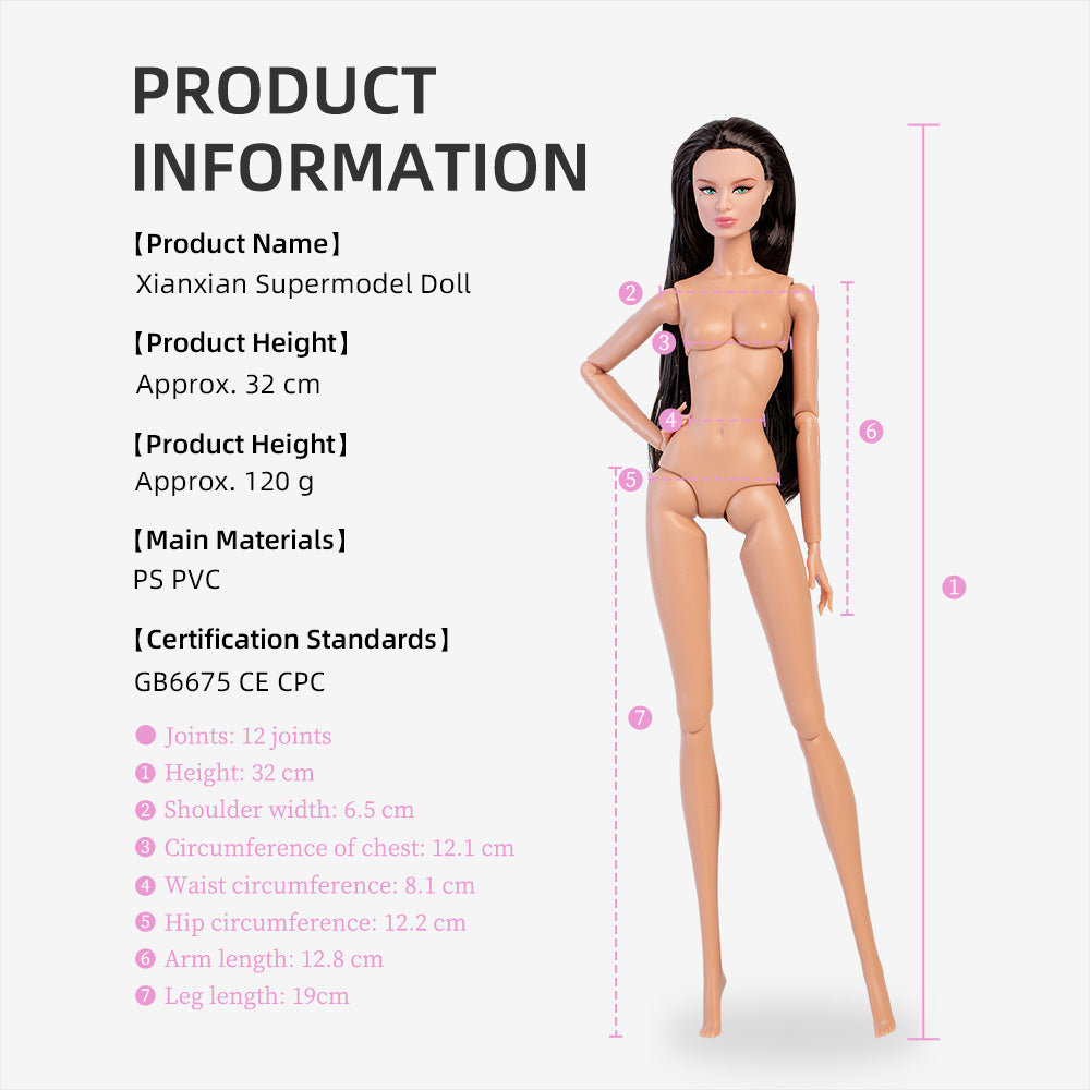 Wheat Skin Tone Jointed LILY Fashion Doll (Upgraded Version)