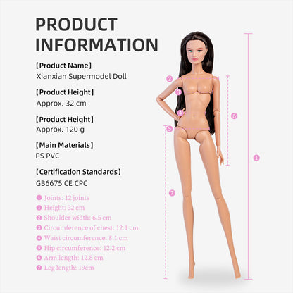 Wheat Skin Tone Jointed LILY Fashion Doll (Upgraded Version)