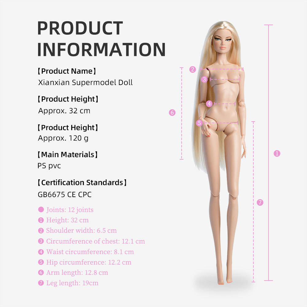 Light Wheat Skin Tone Jointed KENDELL Fashion Doll ( FR51 )
