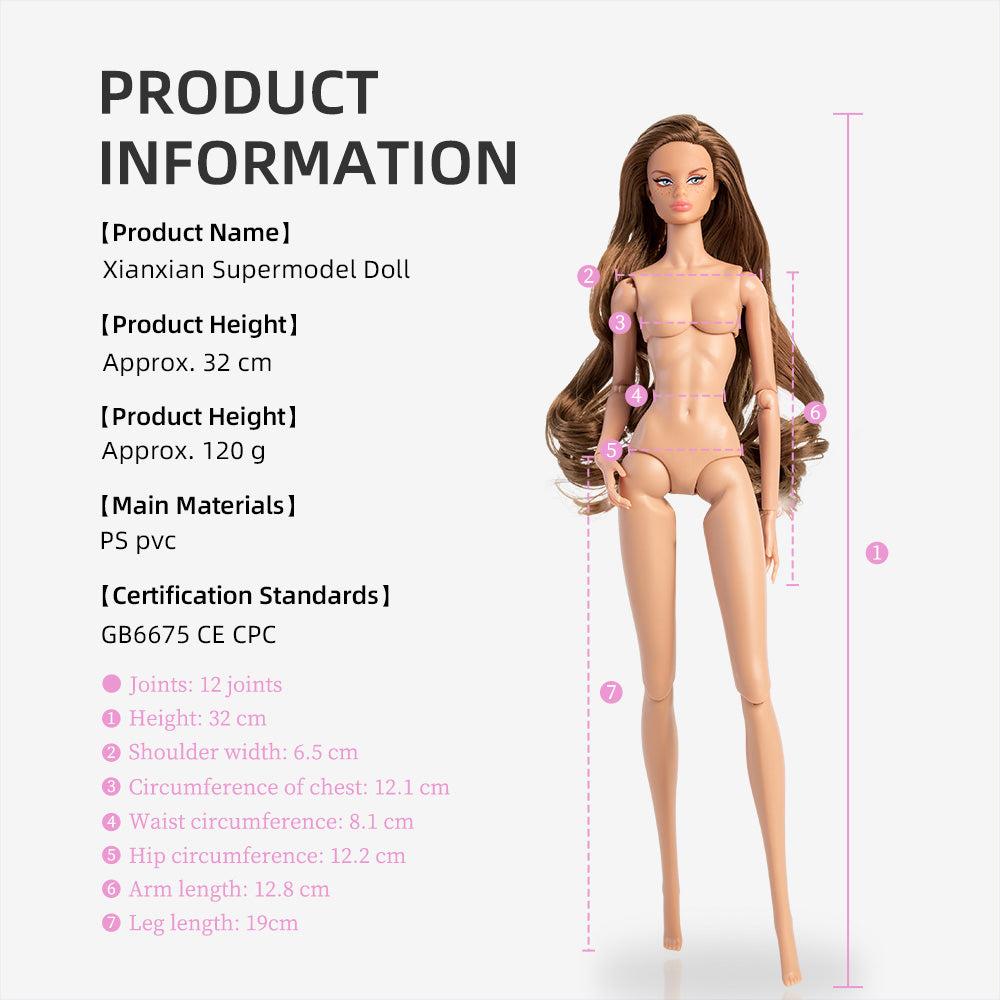 Wheat Skin Tone Jointed MOLLY Fashion Doll (Gold Label Edition)