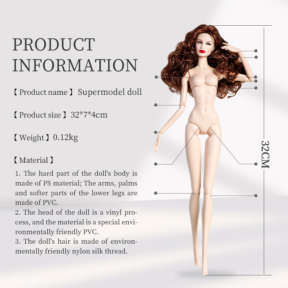 White Skin Tone Jonted ROSE Fashion Doll (Upgraded Version)