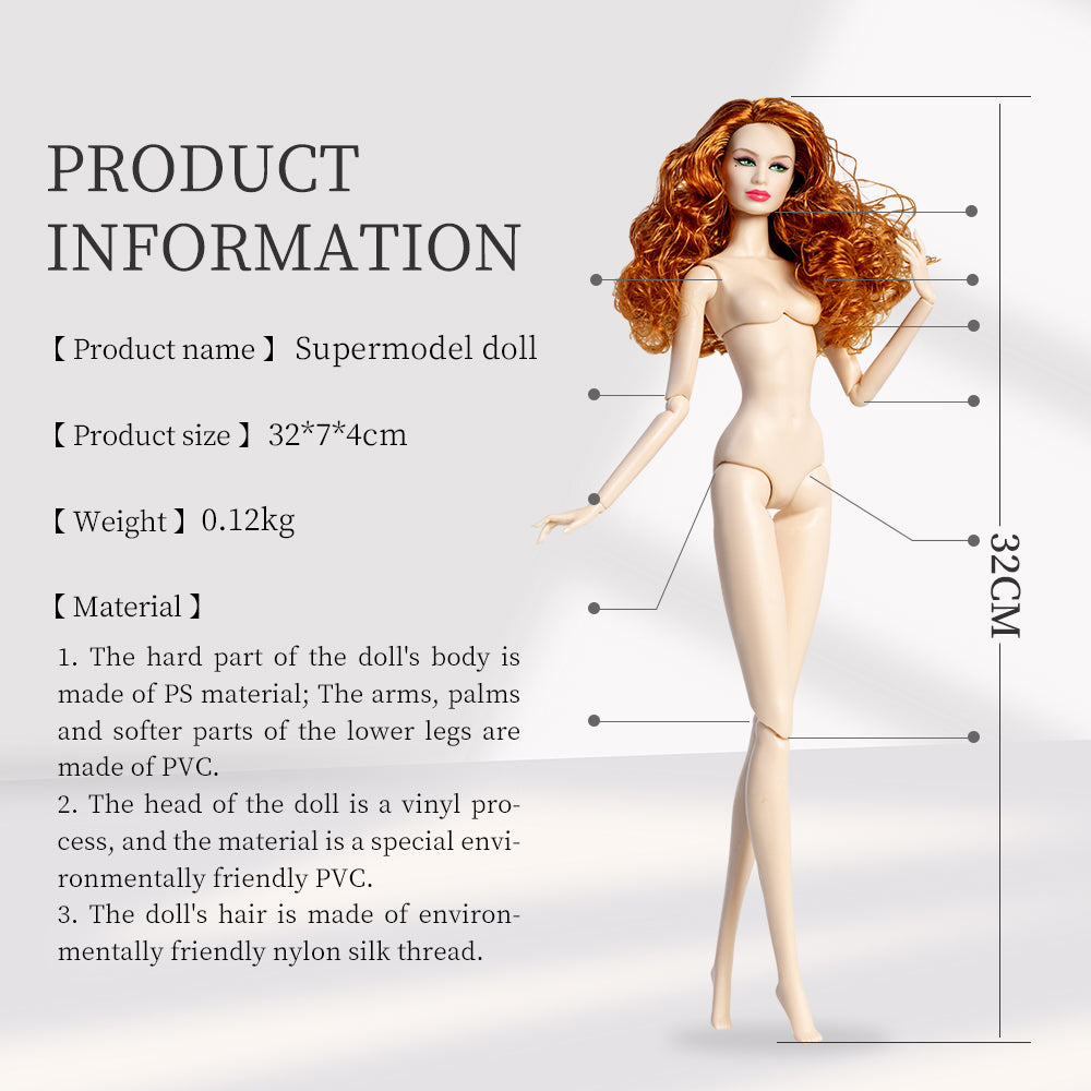 White Skin Tone Jonted ROSE Fashion Doll (Upgraded Version)