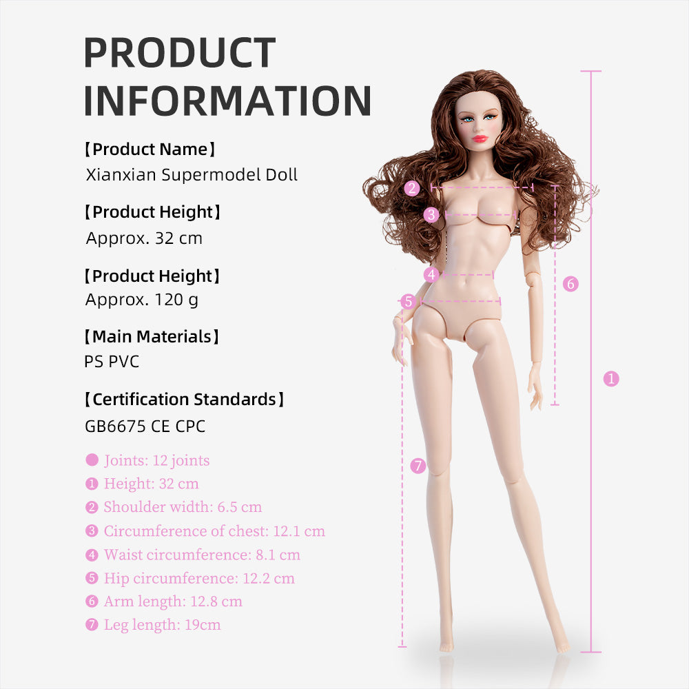 White Skin Tone Jointed ROSE Fashion Doll (Upgraded Version)