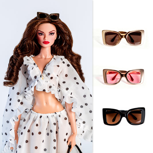 XianXian Princess Doll Glasses (Trendy & Cool Square Frame Sunglasses Series)