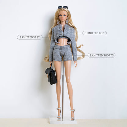 The Chanel-style Knitwear Collection of XIANXIAN Supermodel Doll Outfit
