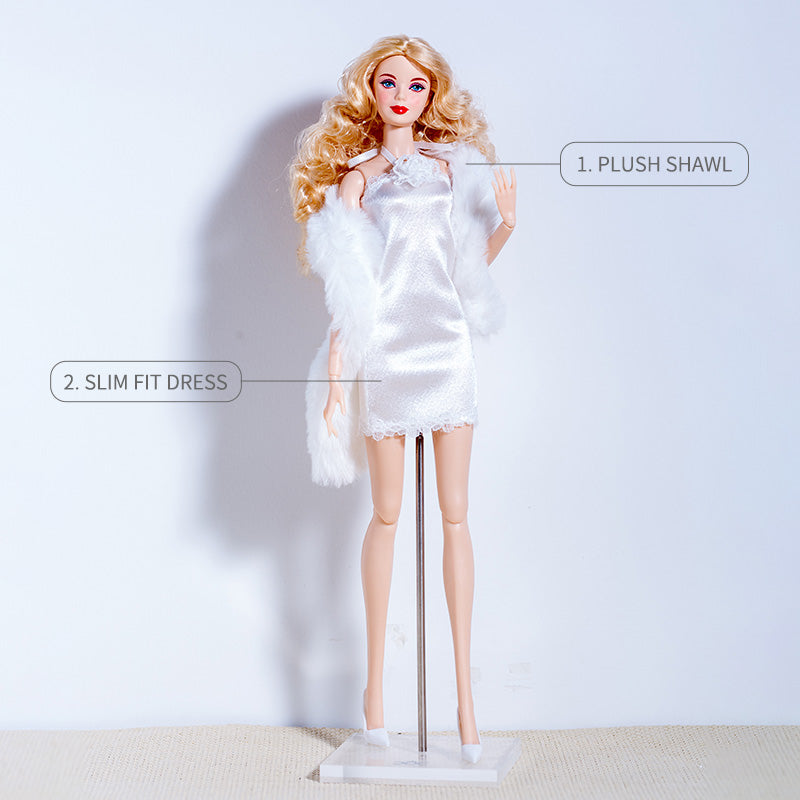 White Dress Collection Supermodel Doll Outfit