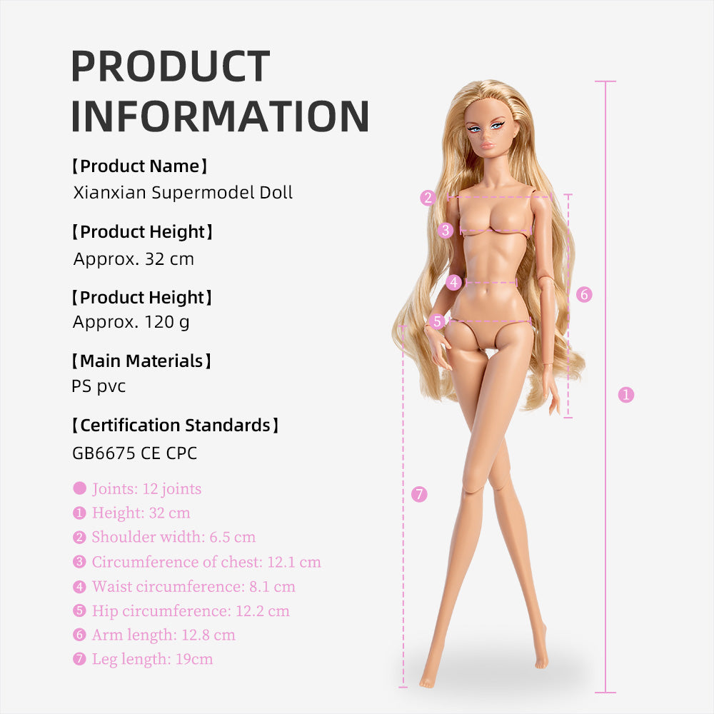 Wheat Skin Tone Jointed MOLLY Fashion Doll (Gold Label Edition)