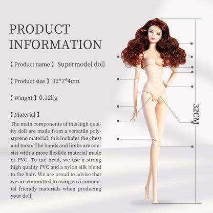 White Skin Tone Jointed KELLY Fashion Doll (Upgraded Version)