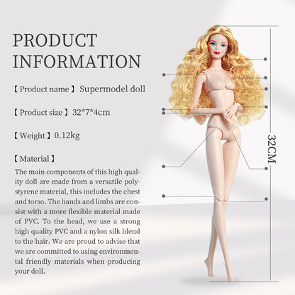 White Skin Tone Jointed KELLY Fashion Doll (Upgraded Version)