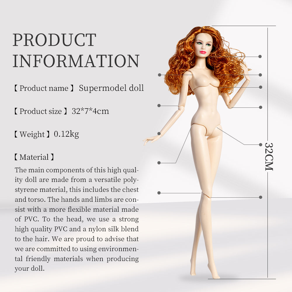 White Skin Tone Jointed ROSE Fashion Doll (Upgraded Version)