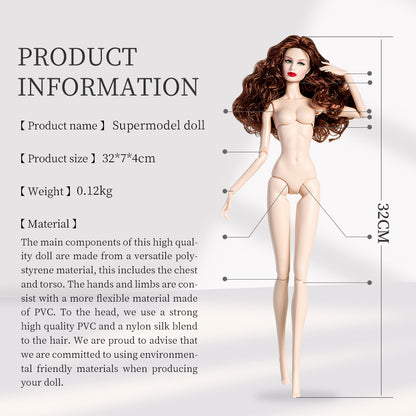 White Skin Tone Jointed ROSE Fashion Doll (Upgraded Version)