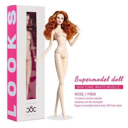 White Skin Tone Jonted ROSE Fashion Doll (Upgraded Version)